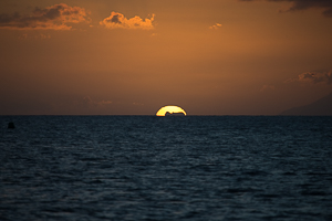 Not everything works as planned. Trying to take a green flash picture. The only rock for miles around gets in the way.
